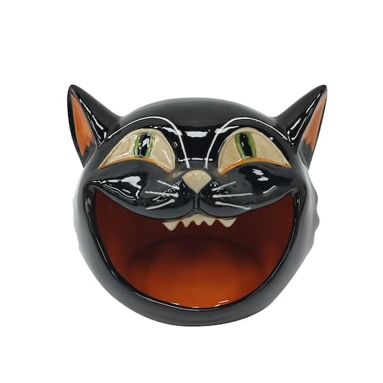 Ashland; 9" Black Cat Head Ceramic Candy Bowl by Ashland®; Category:Vintage Spirits; Image:1
